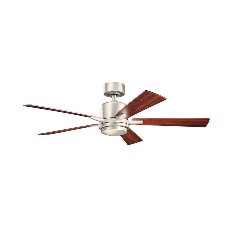 Kichler Lucian 52in LED Ceiling Fan | Transitional Brushed Nickel and Etched Cased Opal Glass | Family Room & Dining Room | Model 330000NI