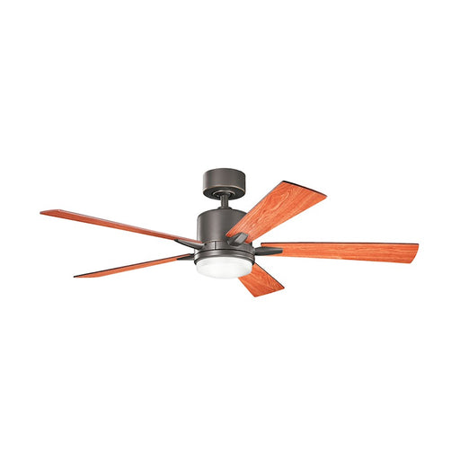 Kichler Lucian 52in LED Ceiling Fan | Transitional Olde Bronze and Etched Opal Glass | Family Room & Dining Room | 52 x 52 x 14 in | Model 330000OZ