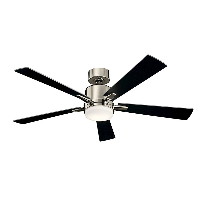 Kichler Lucian 52in LED Ceiling Fan | Polished Nickel and Etched Opal Glass | Living Room & Bedroom | 52 x 52 x 14 in | Model 330000PN