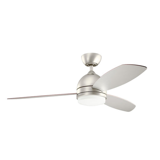 Kichler Vassar 52in LED Ceiling Fan | Brushed Nickel and Etched Opal Glass | Living Room & Bedroom | 52 x 15 in | Model 330002NI