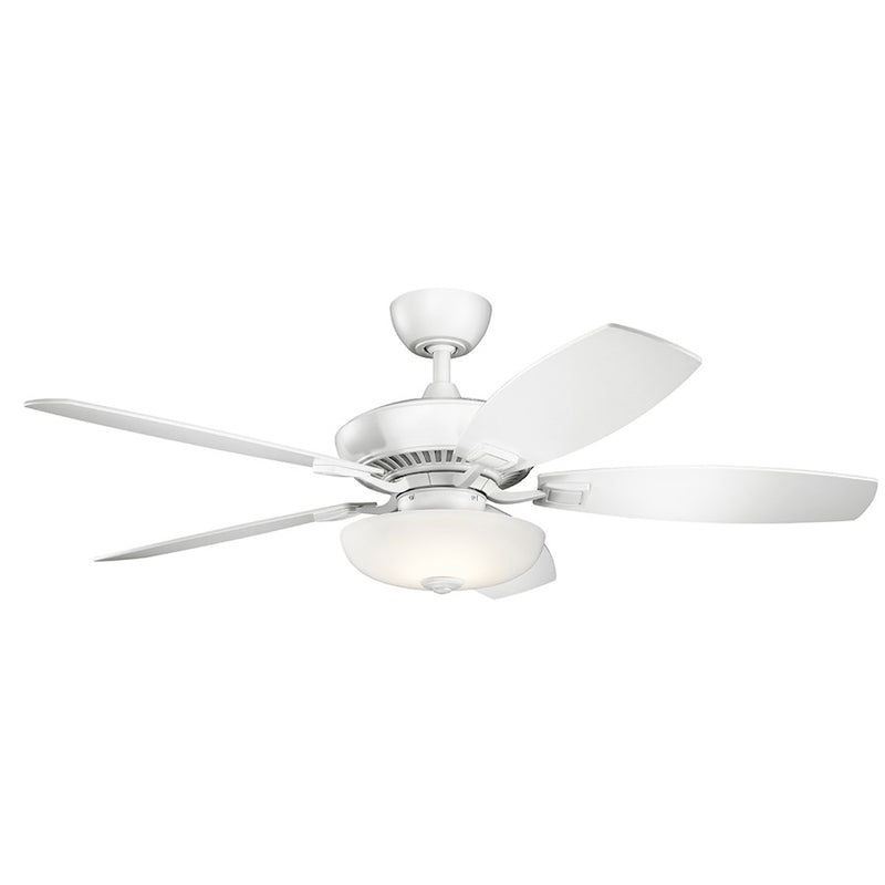 Kichler Canfield Pro 52in LED Ceiling Fan | Traditional Matte White Steel | Living Room & Bedroom | 52 x 52 x 18 in | Model 330013MWH