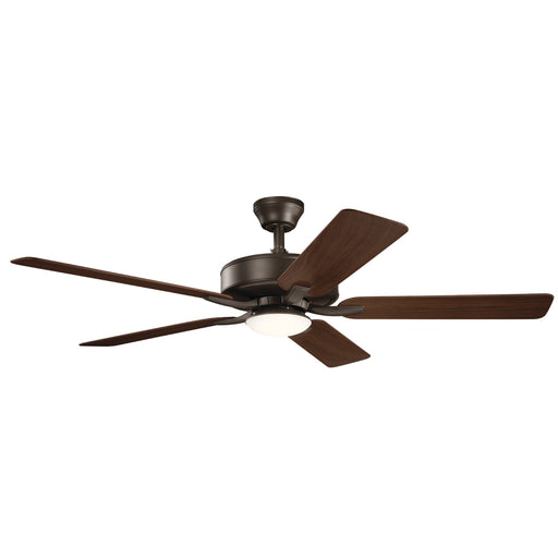 Kichler Basics Pro Designer 52in Ceiling Fan | Satin Natural Bronze Steel | Covered Patio & Living Room | 52 x 52 x 12.5 in | Model 330019SNB