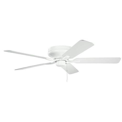 Kichler Basics Pro Legacy 52in Ceiling Fan | Traditional Matte White Steel | Living Room & Bedroom | 52 x 52 x 8 in | Model 330020MWH