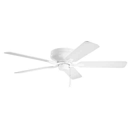 Kichler Basics Pro Legacy 52in Ceiling Fan | White Steel | Living Room & Bedroom | 52 x 52 x 8 in | Model 330020WH