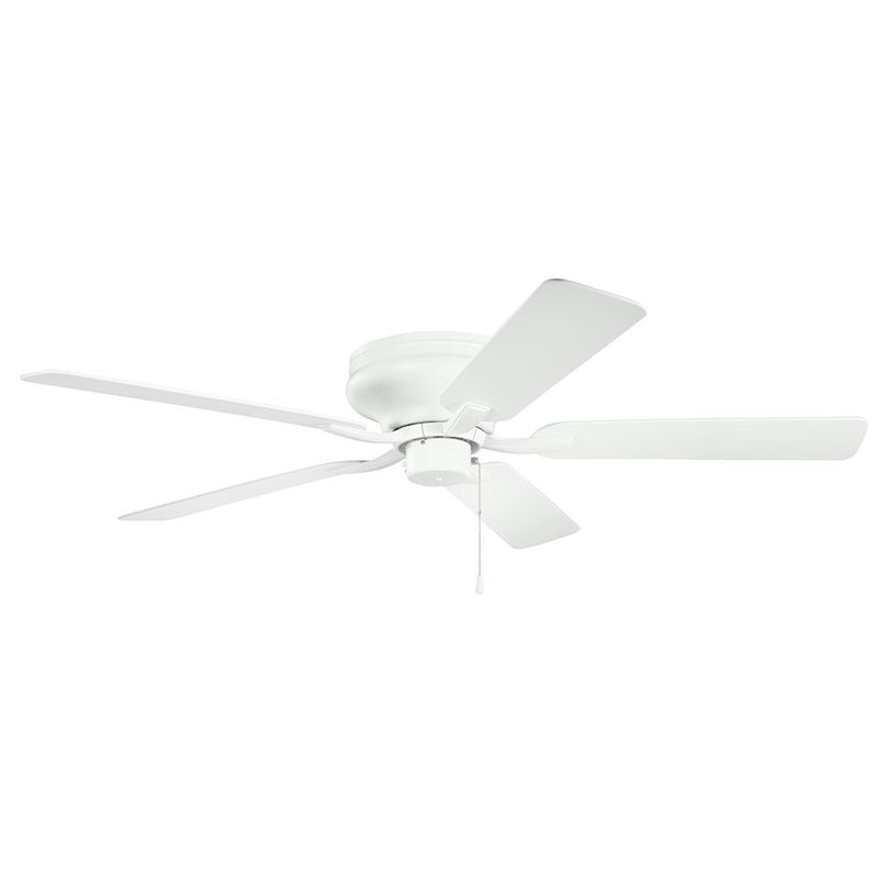 Kichler Basics Pro Legacy 52in Ceiling Fan | Traditional Matte White Steel | Covered Patio & Indoor Damp Locations | Model 330021MWH