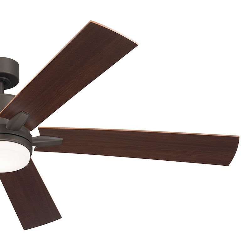Kichler Lucian Elite XL 60in Ceiling Fan | Brushed Nickel and Walnut Blades | Living Room & Bedroom | 52 x 14 in | Model 330060NI