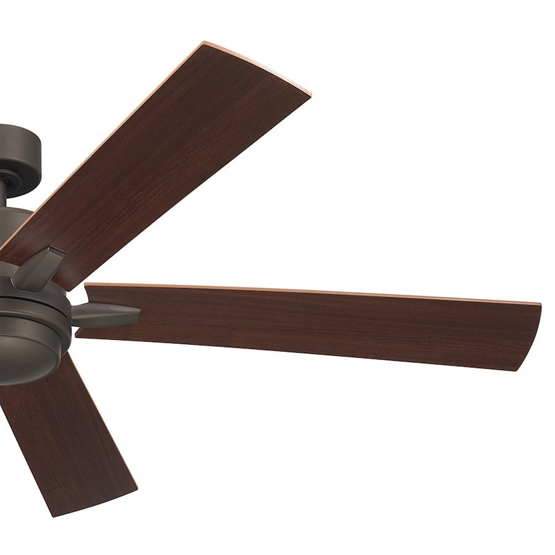 Kichler Lucian Elite XL 60in Ceiling Fan | Brushed Nickel and Walnut Blades | Living Room & Bedroom | 52 x 14 in | Model 330060NI