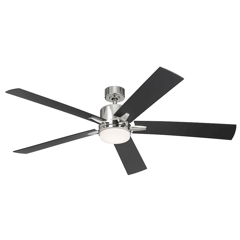 Kichler Lucian Elite XL 60in Ceiling Fan | Brushed Nickel and Walnut Blades | Living Room & Bedroom | 52 x 14 in | Model 330060NI