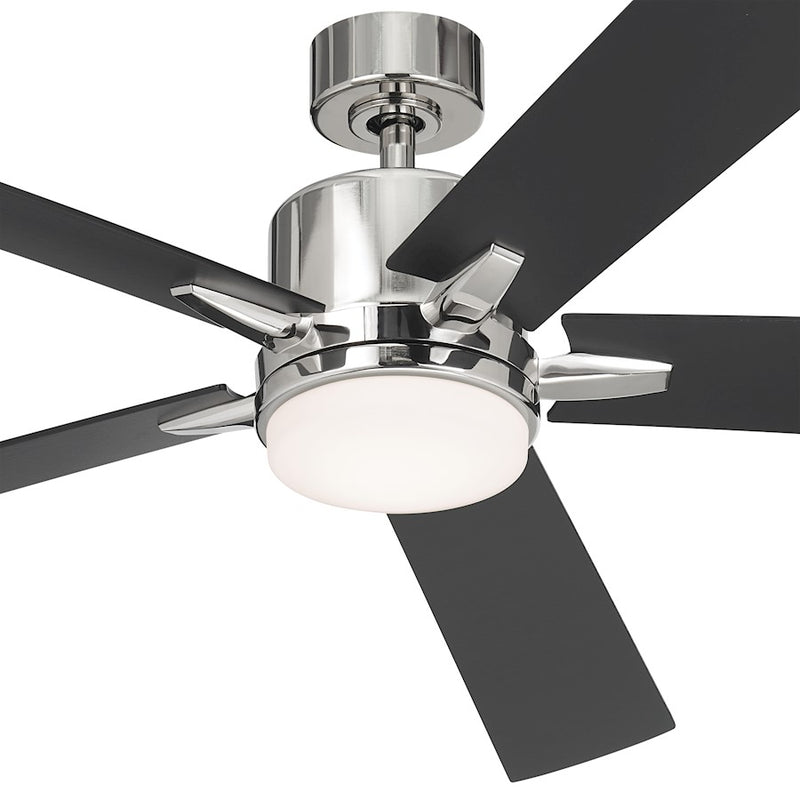 Kichler Lucian Elite XL 60in Ceiling Fan | Brushed Nickel and Walnut Blades | Living Room & Bedroom | 52 x 14 in | Model 330060NI