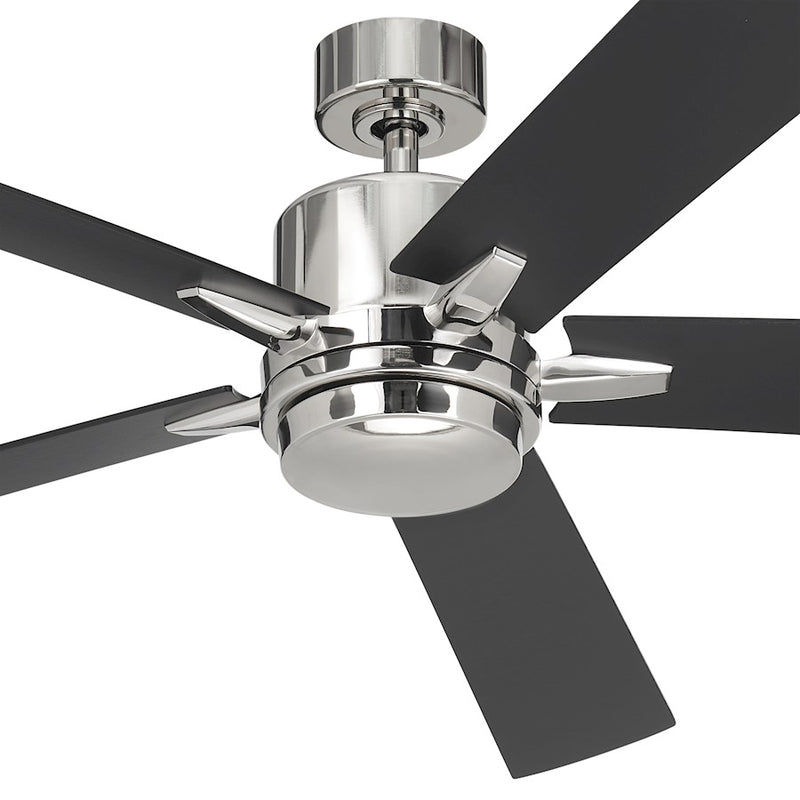 Kichler Lucian Elite XL 60in Ceiling Fan | Brushed Nickel and Walnut Blades | Living Room & Bedroom | 52 x 14 in | Model 330060NI