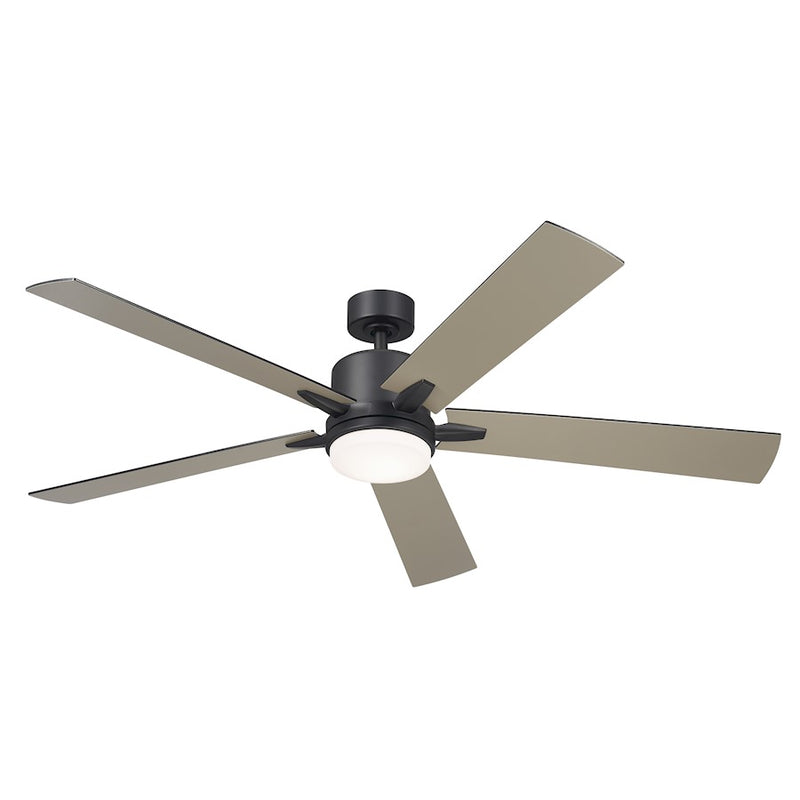 Kichler Lucian Elite XL 60in Ceiling Fan | Brushed Nickel and Walnut Blades | Living Room & Bedroom | 52 x 14 in | Model 330060NI
