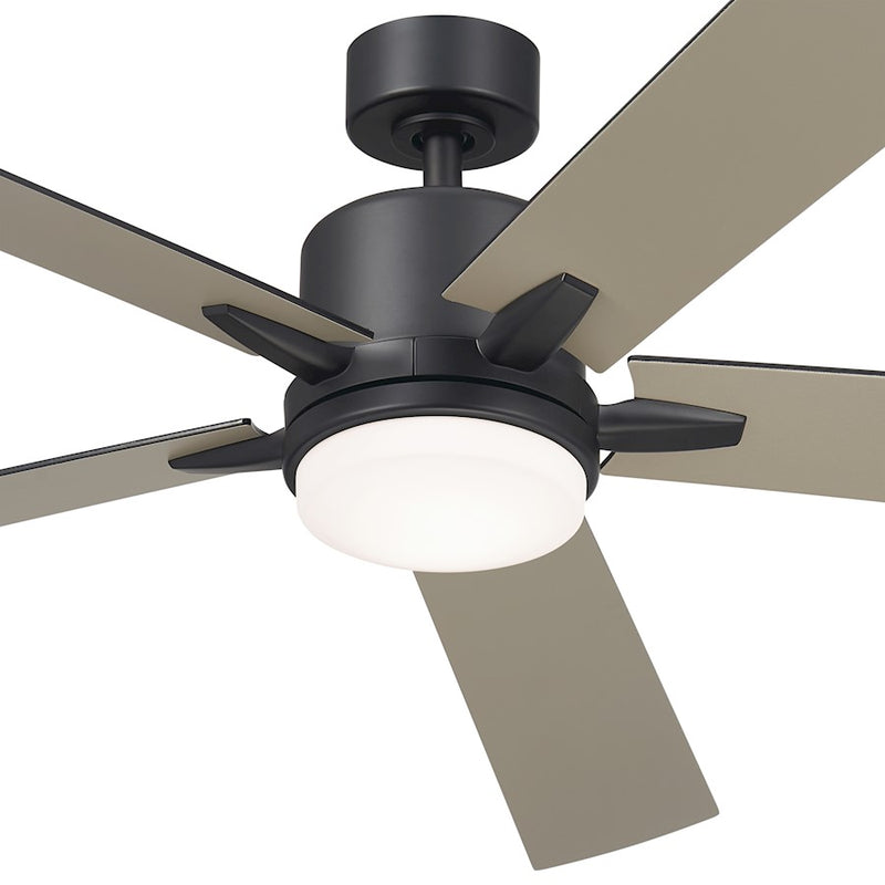 Kichler Lucian Elite XL 60in Ceiling Fan | Brushed Nickel and Walnut Blades | Living Room & Bedroom | 52 x 14 in | Model 330060NI