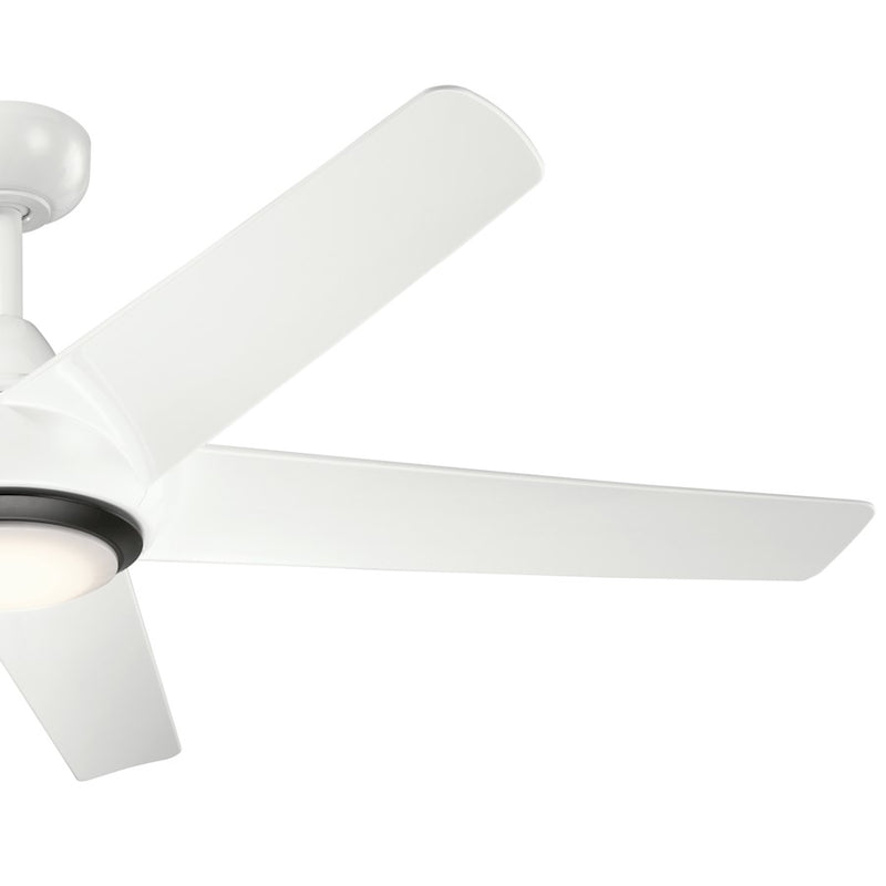 Kichler Kapono 52in LED Ceiling Fan | Scandinavian White with Frosted White Polycarbonate Lens | Living Room & Bedroom | Model 330089WH