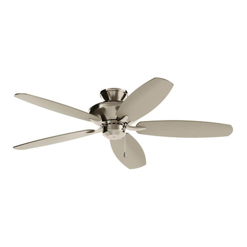 Kichler Renew 52in Ceiling Fan | Soft Modern Satin Black Steel | Living Room & Bedroom | 13.5in H | Model 330160SBK