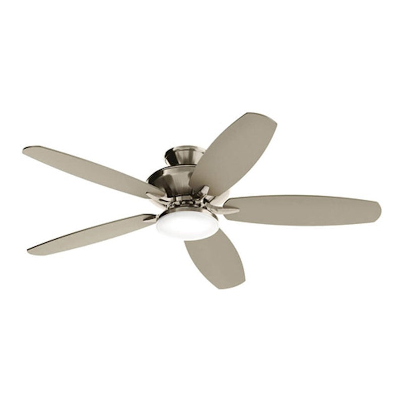 Kichler Renew Designer 52in LED Ceiling Fan | Soft Modern Satin Natural Bronze and Walnut Blades | Bedroom & Living Room | 15in H | Model 330163SNB