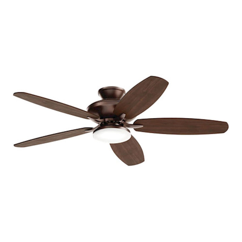 Kichler Renew Designer 52in LED Ceiling Fan | Soft Modern Satin Natural Bronze and Walnut Blades | Bedroom & Living Room | 15in H | Model 330163SNB