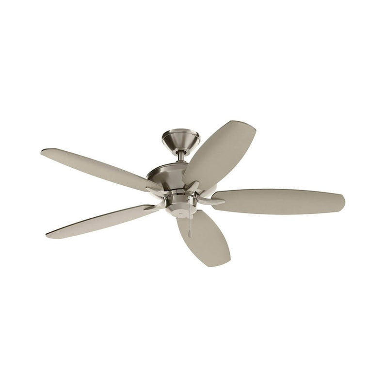 Kichler Renew ES 52in Ceiling Fan | Soft Modern Satin Black Steel | Bedroom & Living Room | 52in Blade Span, 12° Pitch, DC Motor | Model 330164SBK