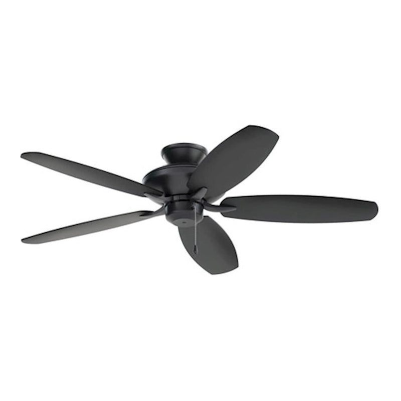 Kichler Renew ES 52in Ceiling Fan | Soft Modern Satin Black Steel | Bedroom & Living Room | 52in Blade Span, 12° Pitch, DC Motor | Model 330164SBK