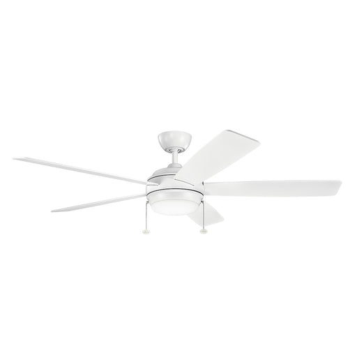 Kichler Starkk 60in LED Ceiling Fan | Matte White Etched Opal Glass | Living Room & Bedroom | 60 in Blade Span | Model 330180MWH