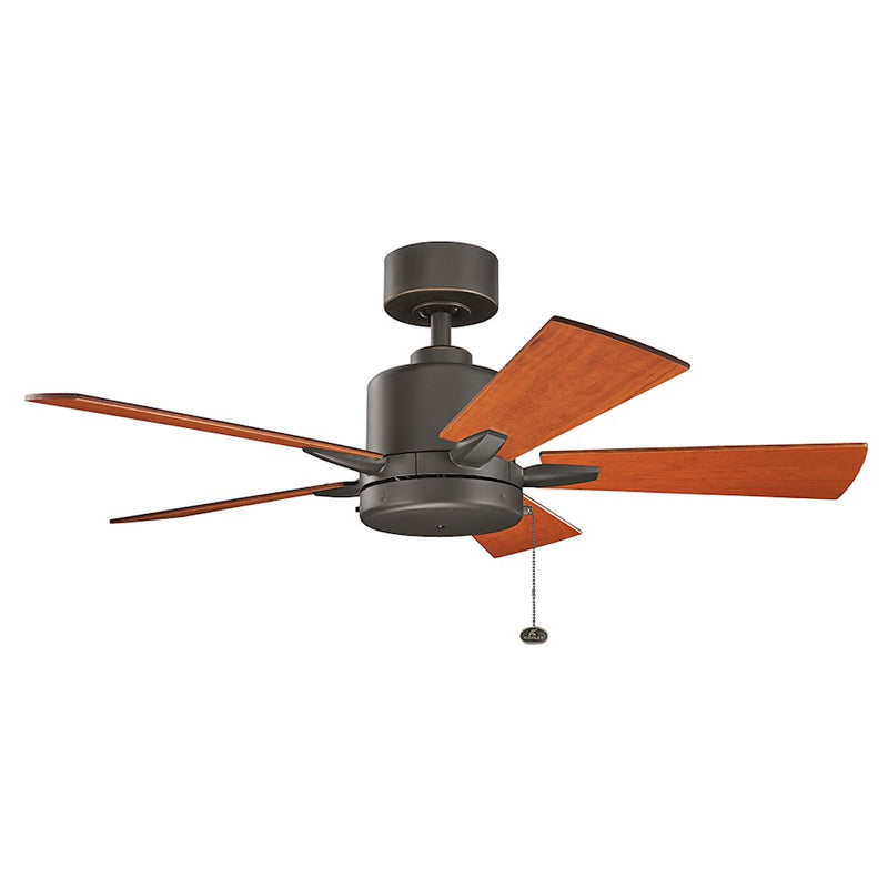 Kichler Bowen 42in Ceiling Fan | Olde Bronze and Walnut/Cherry Blades | Living Room & Bedroom | 42 x 42 x 12 in | Model 330241OZ