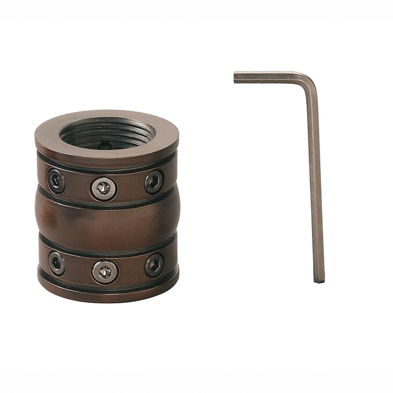 Kichler Accessory Decorative Coupler | Steel Tannery Bronze Powder Coat | Ceiling Fan & Lighting Support | 2 x 2 x 4 in | Model 337007TZP