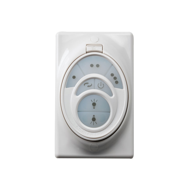 Kichler Cool Touch Remote Control System | White Plastic | Ceiling Fan Remote & Wall Control | 2.75 x 5.5 in | Model 337009WHTR