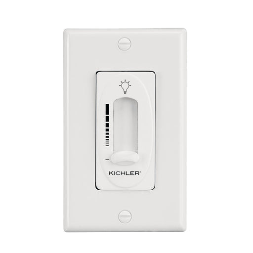 Kichler Accessory Fan Light Dimmer Control | White Plastic Wall Switch | Living Room & Bedroom Fan Control | 2.75 x 5.5 in | Model 337011WH