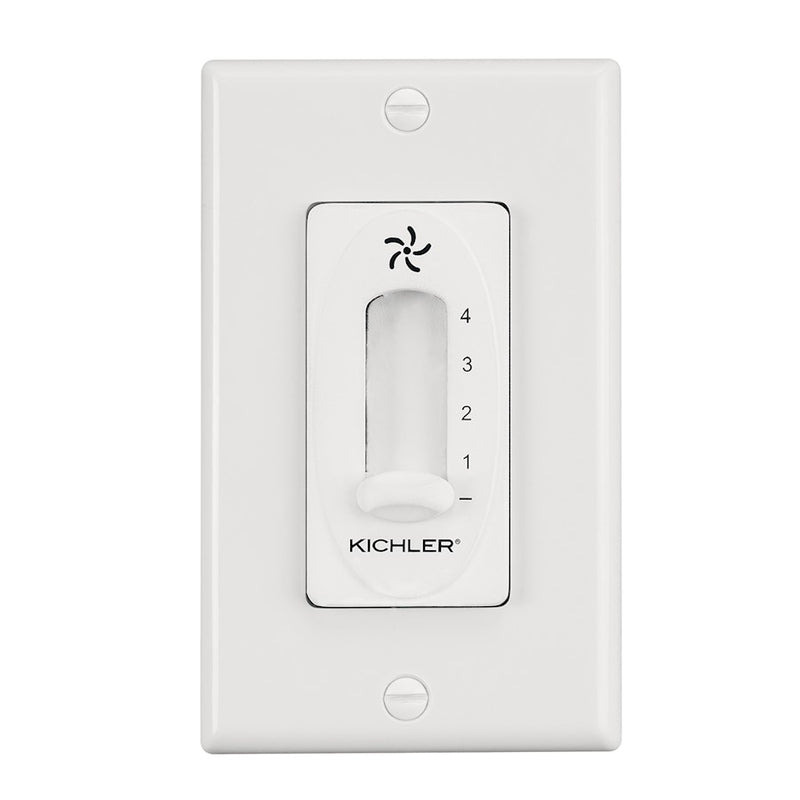 Kichler 4-Speed Fan Slide Control | Ivory Plastic | Ceiling Fan Accessory | 2.75 x 5.5 in | Model 337012IV