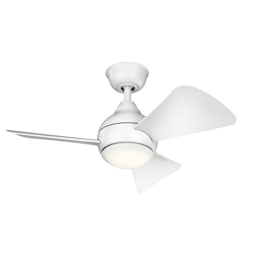 Kichler Sola Down Rod Hanger System | Matte White Steel | Ceiling Fan Accessory | 6.75 x 6.25 in | Model 337033MWH