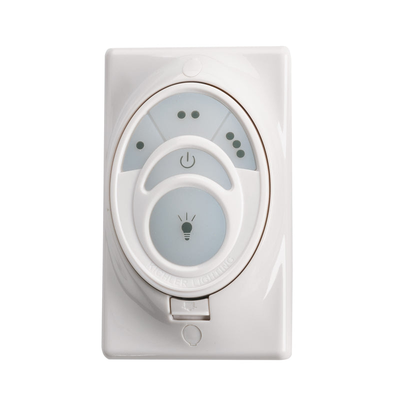 Kichler Basic CoolTouch Transmitter | White Plastic Wall Control | Ceiling Fan Accessory | 2.75 x 5.5 in, 120V | Model 337214TR