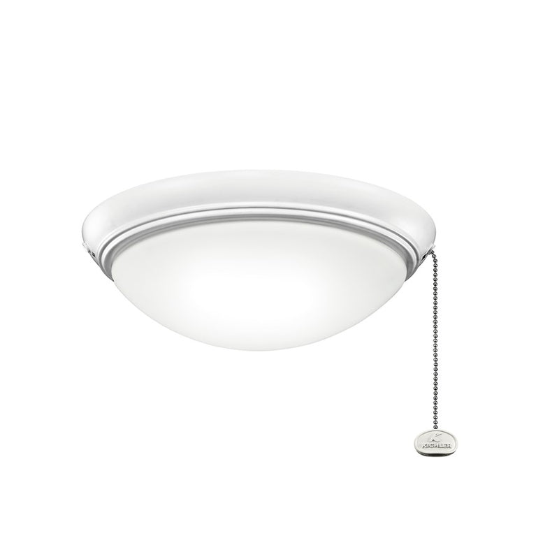 Kichler Accessory 11in Low Profile LED Fixture | Matte White and Etched Cased Opal Glass | Ceiling Fan Light Kit | 11 x 4 in | Model 338200MWH