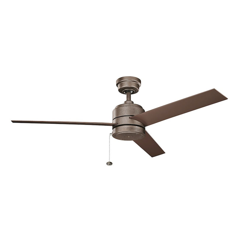 Kichler Arkwet 52in Ceiling Fan | Weathered Copper Steel | Covered Patio & Outdoor Living | 52 x 13.75 in, Wet Rated | Model 339629WCP