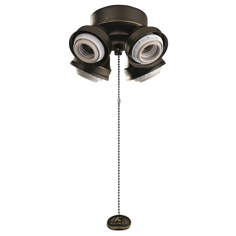 Kichler Accessory 4-Light LED Turtle Fitter | Olde Bronze Steel | Ceiling Fan Light Kit | 7 x 4 in | Model 350210OZ