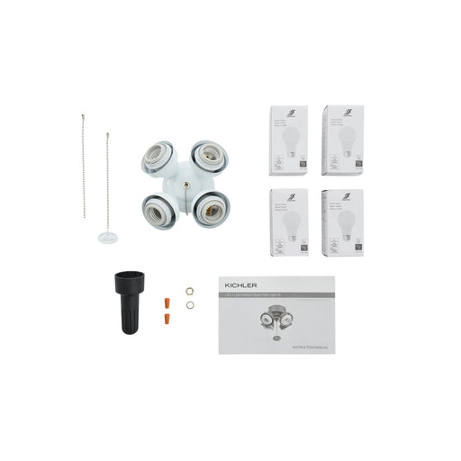Kichler 4-Light LED Turtle Fitter | White Steel | Ceiling Fan Light Kit | 7 x 4 in | Model 350210WH