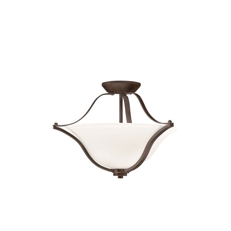Kichler Langford 19in 2-Light LED Pendant | Olde Bronze and Satin Etched Glass | Kitchen Island & Dining Room | 19 x 13 in | Model 3681OZL18