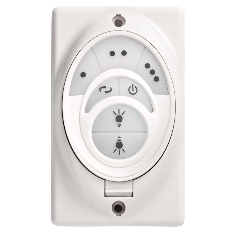 Kichler 56K CoolTouch Remote Full Function | White Plastic | Ceiling Fan Remote Control | 2.75 x 5.5 in | Model 370006WHTR