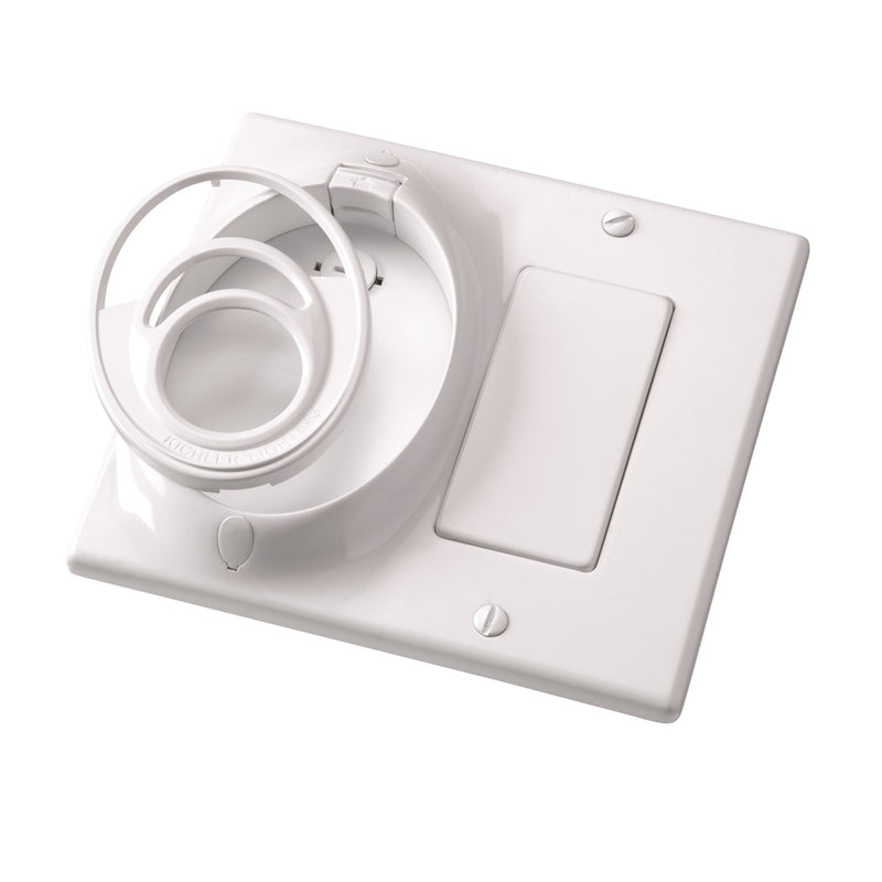 Kichler Dual Gang CoolTouch Wall Plate | White Plastic | Standard Switch Cover | 5 x 4.5 in | Model 370011WH
