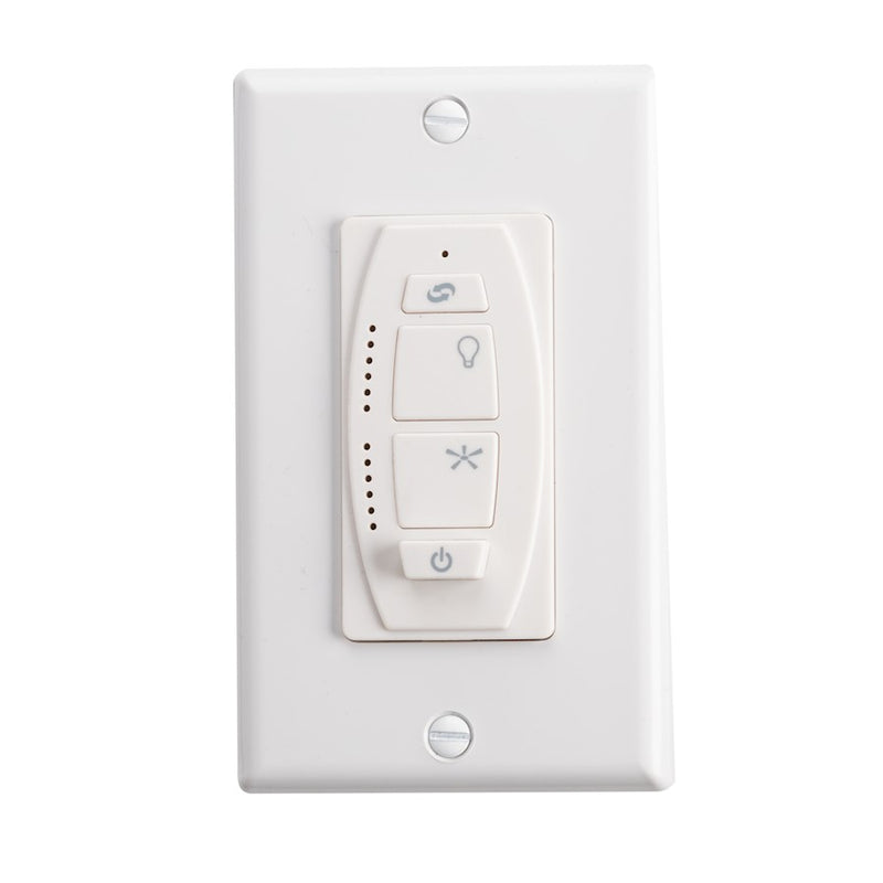 Kichler 6-Speed DC Wall Transmitter | White Plastic Ceiling Fan Control | Living Room & Bedroom | 2.75 x 5.5 in | Model 370036WHTR