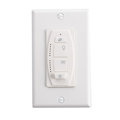 Kichler 6-Speed DC Wall Transmitter | White Plastic Ceiling Fan Control | Living Room & Bedroom | 2.75 x 5.5 in | Model 370036WHTR