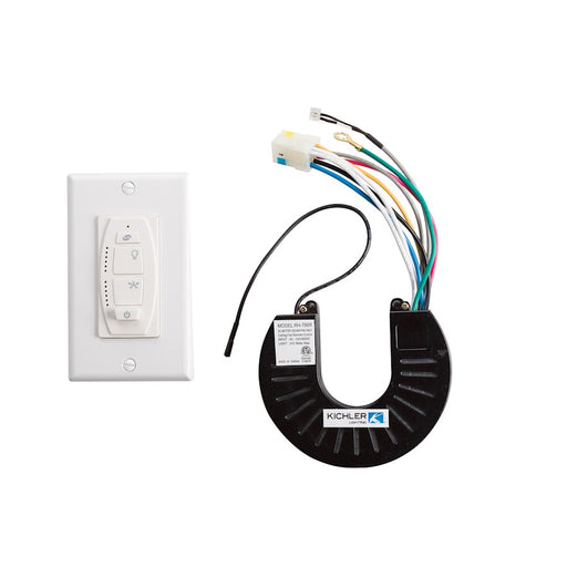 Kichler 6-Speed DC165 Wall Control System | White Plastic | Living Room & Bedroom Fan Accessory | 3 x 6 in | Model 370100WH