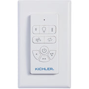 Kichler AC Handheld Remote Control | White Plastic | Ceiling Fan & Light Control | 3-Speed, Dimmable, Breeze Mode | Model 370135