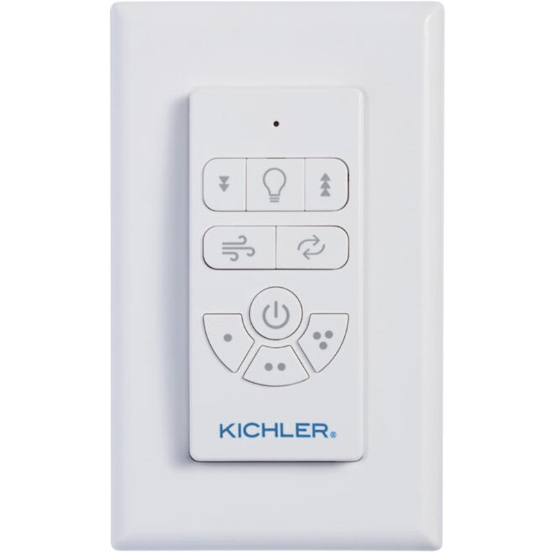 Kichler AC Handheld Remote Control | White Plastic | Ceiling Fan & Light Control | 3-Speed, Dimmable, Breeze Mode | Model 370135
