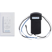 Kichler AC Handheld Remote Kit | Full Function White Plastic | Ceiling Fan Control with 3 Speeds & Dimmer | 3 x 4.75 in | Model 370136