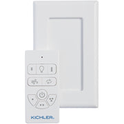 Kichler AC Handheld Remote Kit | Full Function White Plastic | Ceiling Fan Control with 3 Speeds & Dimmer | 3 x 4.75 in | Model 370136
