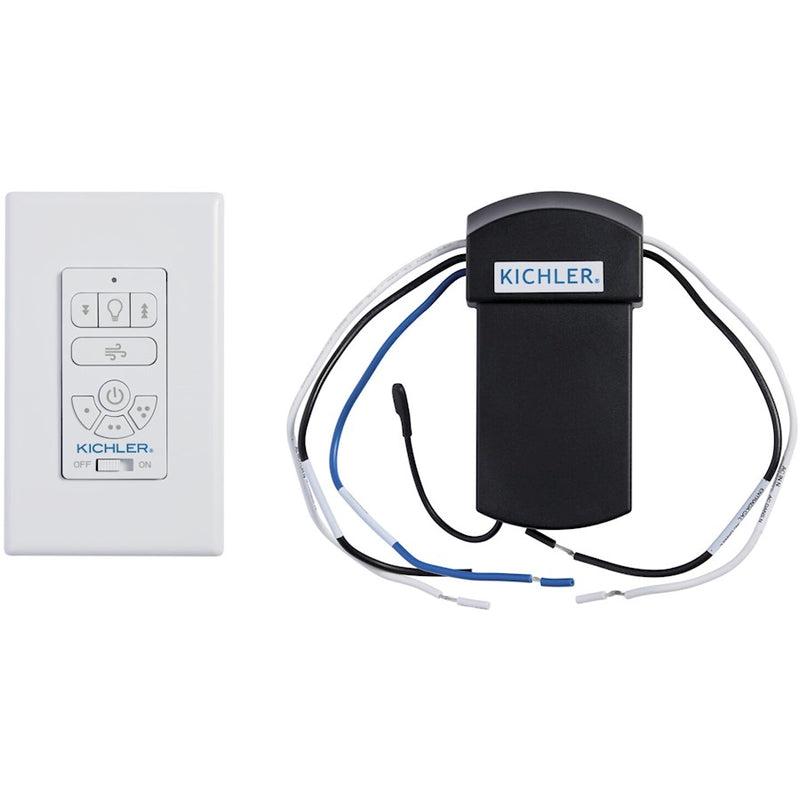 Kichler AC Wall Control Kit Limited Function | White Plastic | Ceiling Fan Speed & Light Control | 3 x 4.75 in | Model 370146