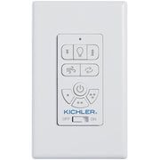 Kichler AC Wall Control Kit Full Function | White Plastic | Ceiling Fan & Light Control | 3 x 4.75 in | Model 370156