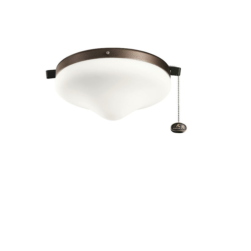 Kichler Accessory 10in LED Light Kit | Weathered Steel Powder Coat | Covered Patio & Outdoor Fan | 10.25 x 5.5 in | Model 380010WSP