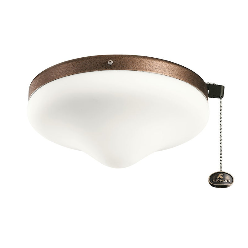 Kichler Accessory 10in LED Light Kit | Weathered Steel Powder Coat | Covered Patio & Outdoor Fan | 10.25 x 5.5 in | Model 380010WSP