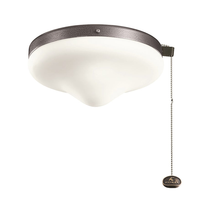 Kichler Accessory 10in LED Light Kit | Weathered Steel Powder Coat | Covered Patio & Outdoor Fan | 10.25 x 5.5 in | Model 380010WSP