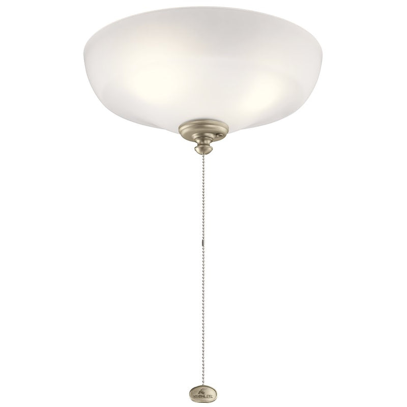 Kichler Accessory Large Bowl 12in 3-Light Ceiling Fan Light Kit | Steel Multiple Finish and Alabaster Swirl Glass | Kitchen Island | Model 380014MUL